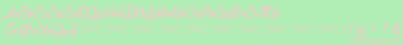 LaCithare Font – Pink Fonts on Green Background