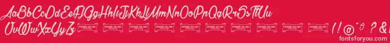 LaCithare Font – Pink Fonts on Red Background