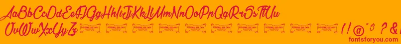 LaCithare Font – Red Fonts on Orange Background