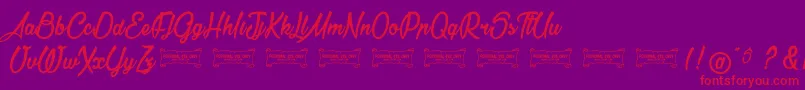 LaCithare Font – Red Fonts on Purple Background