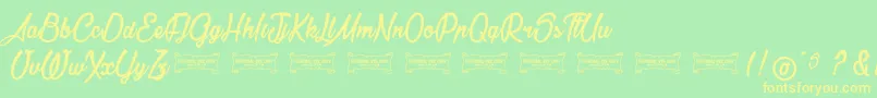 LaCithare Font – Yellow Fonts on Green Background