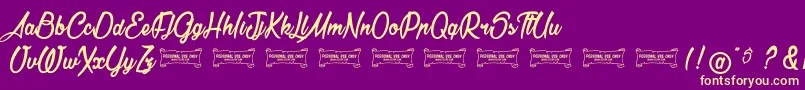 LaCithare Font – Yellow Fonts on Purple Background