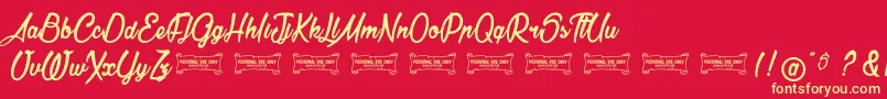LaCithare Font – Yellow Fonts on Red Background