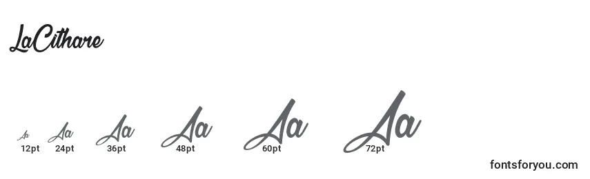 LaCithare Font Sizes