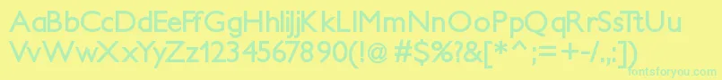 Fonte Petitabold – fontes verdes em um fundo amarelo