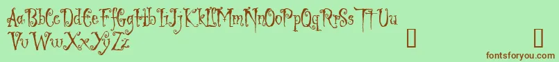 LigeiaDemo Font – Brown Fonts on Green Background