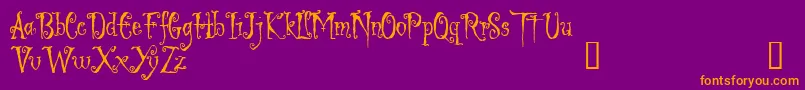 LigeiaDemo-Schriftart – Orangefarbene Schriften auf violettem Hintergrund