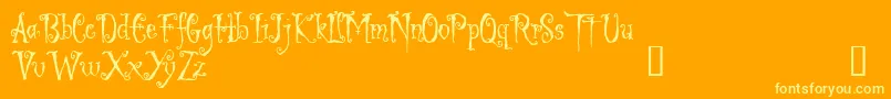 LigeiaDemo-Schriftart – Gelbe Schriften auf orangefarbenem Hintergrund