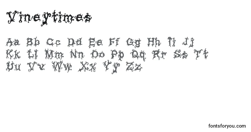 Schriftart Vineytimes – Alphabet, Zahlen, spezielle Symbole