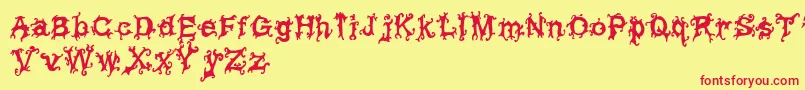 Vineytimes-Schriftart – Rote Schriften auf gelbem Hintergrund