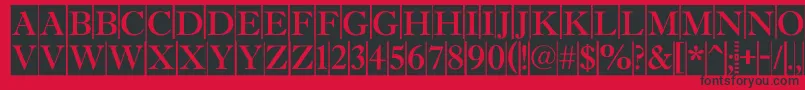 AAntiquetitultradycm Font – Black Fonts on Red Background