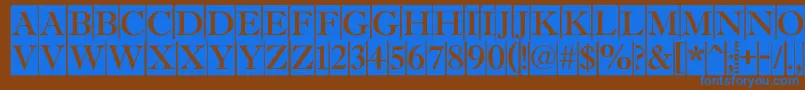 AAntiquetitultradycm Font – Blue Fonts on Brown Background