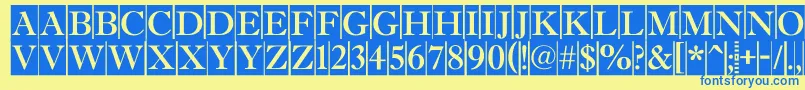 AAntiquetitultradycm Font – Blue Fonts on Yellow Background