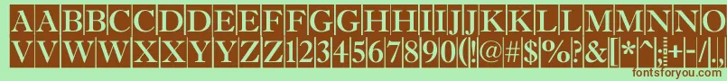AAntiquetitultradycm Font – Brown Fonts on Green Background