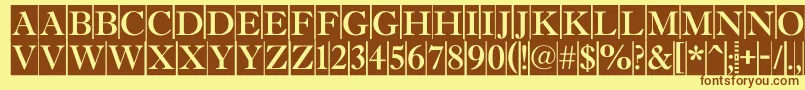AAntiquetitultradycm Font – Brown Fonts on Yellow Background