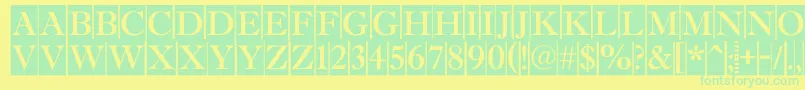 AAntiquetitultradycm Font – Green Fonts on Yellow Background