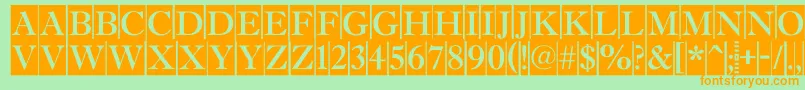 AAntiquetitultradycm Font – Orange Fonts on Green Background