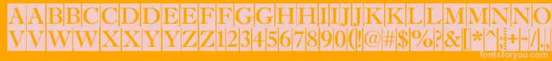 AAntiquetitultradycm-Schriftart – Rosa Schriften auf orangefarbenem Hintergrund