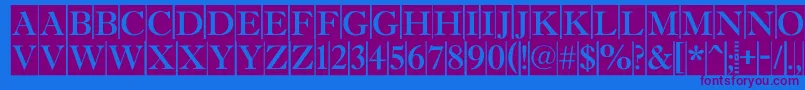 AAntiquetitultradycm Font – Purple Fonts on Blue Background