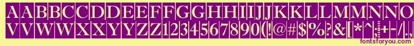 AAntiquetitultradycm Font – Purple Fonts on Yellow Background