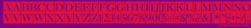 AAntiquetitultradycm Font – Red Fonts on Purple Background