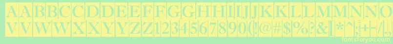 AAntiquetitultradycm Font – Yellow Fonts on Green Background