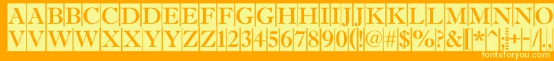 AAntiquetitultradycm Font – Yellow Fonts on Orange Background