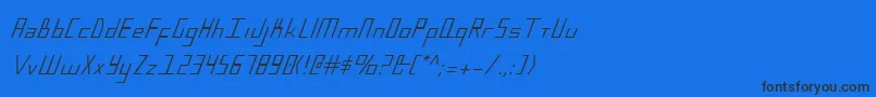 フォントBlueJulyCondensed – 黒い文字の青い背景