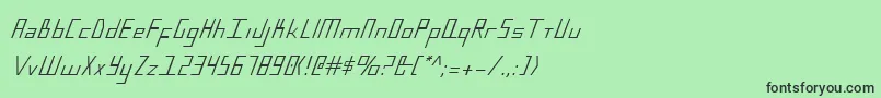 Czcionka BlueJulyCondensed – czarne czcionki na zielonym tle