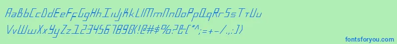 BlueJulyCondensed Font – Blue Fonts on Green Background