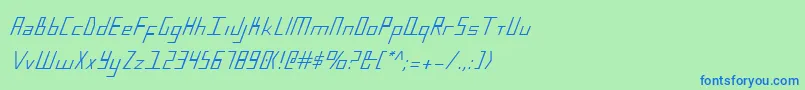 フォントBlueJulyCondensed – 青い文字は緑の背景です。