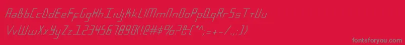 フォントBlueJulyCondensed – 赤い背景に灰色の文字