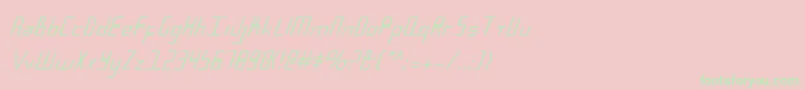 BlueJulyCondensed-Schriftart – Grüne Schriften auf rosa Hintergrund