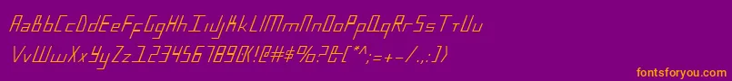 BlueJulyCondensed Font – Orange Fonts on Purple Background