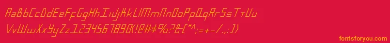 BlueJulyCondensed Font – Orange Fonts on Red Background