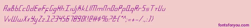 Fonte BlueJulyCondensed – fontes roxas em um fundo rosa