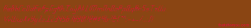 Fonte BlueJulyCondensed – fontes vermelhas em um fundo marrom