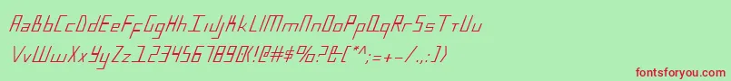 フォントBlueJulyCondensed – 赤い文字の緑の背景