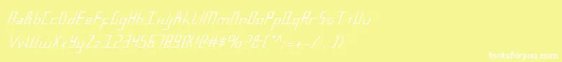 BlueJulyCondensed-fontti – valkoiset fontit keltaisella taustalla