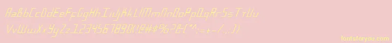 BlueJulyCondensed-Schriftart – Gelbe Schriften auf rosa Hintergrund