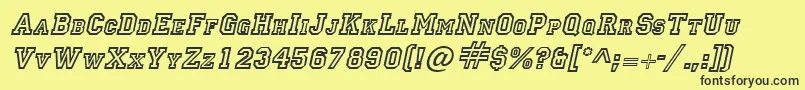 LettermanItalic Font – Black Fonts on Yellow Background