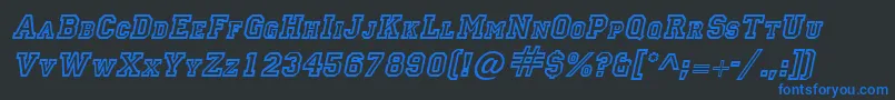 LettermanItalic Font – Blue Fonts on Black Background