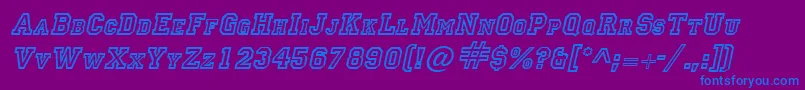 LettermanItalic Font – Blue Fonts on Purple Background