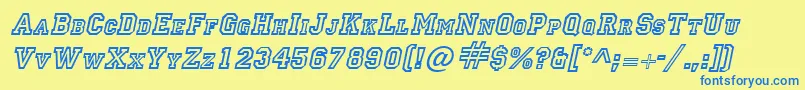 LettermanItalic Font – Blue Fonts on Yellow Background