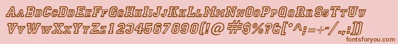 LettermanItalic Font – Brown Fonts on Pink Background