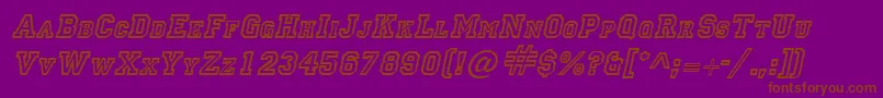 LettermanItalic Font – Brown Fonts on Purple Background