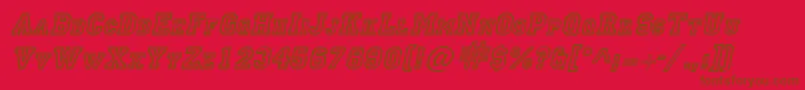フォントLettermanItalic – 赤い背景に茶色の文字