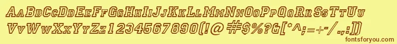 LettermanItalic Font – Brown Fonts on Yellow Background