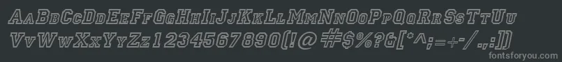 LettermanItalic Font – Gray Fonts on Black Background