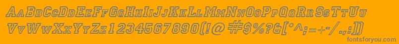 LettermanItalic Font – Gray Fonts on Orange Background